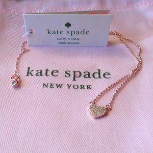 ♠️ Kate Spade ♠️ "Yours Truly" Pave Heart Mini Pendant Necklace